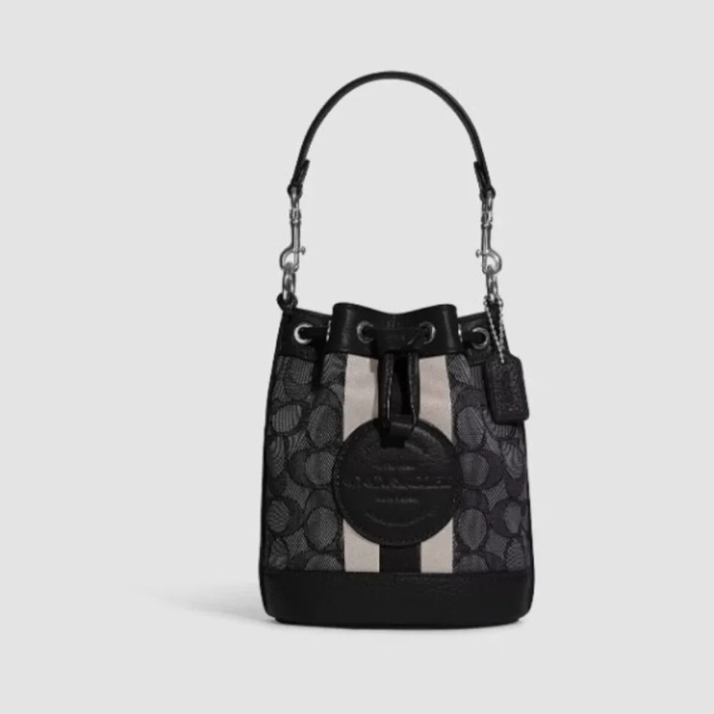 Coach Mini Dempsey Signature Bucket Crossbody Bag, Jacquard / Leather C8322 - Picture 15 of 16